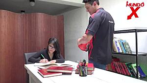 college classmates sneak library fuck with squirting orgasms