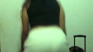 peruvian arlette dances seductively flashing her dark perky ass