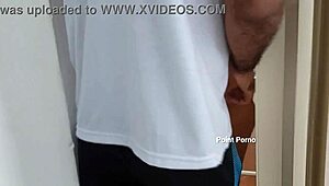 Latina milf mother-in-law bathes door open for spying big tits ass