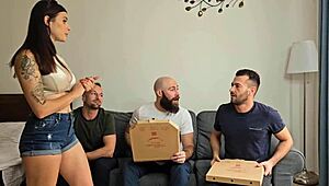 Billie Star's wet 3-on-1 spirals into messy mouth and face surprises