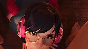 Bow Overwatch PMV group anal cumshot 4some POV explosion!