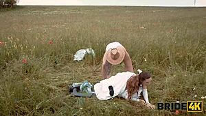 i couldn't resist that bride running off to ride the shepherd's cock outdoors