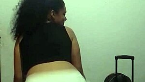 peruvian arlette dances seductively flashing her dark perky ass