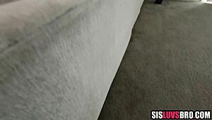 Blonde stepsis yoga turns into deepthroat fucking session