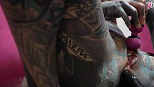 anal stretching gape in work clothes with buttplug squirt paint and assplay toys