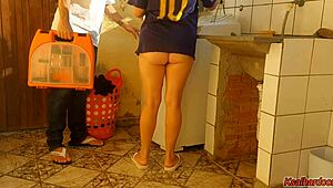 Married Housewife Pays Technician with Tight Pussy