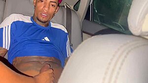 Corno drives, favela stud fucks liberal couple's young latina girlfriend anal creampie in car