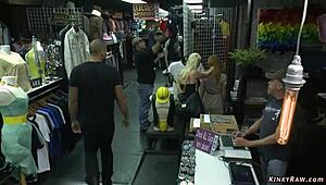 Ever Wondered How A Bound Slave Gets Fucked In A Public Shop?