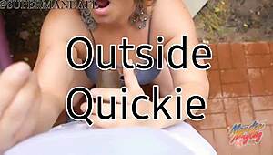 hey check out this outdoor quickie bareback with bigmaxnyc's monster bbc deepthroating my throat