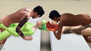 Guys hire tempting sims duo