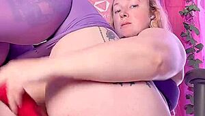 Ripping clothes for huge dildo in hairy gaping wet pussy play