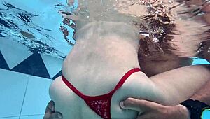 Skinny 18yo Horny Slut Fucked Hard in Pool Missionary Doggystyle Shaved Pussy