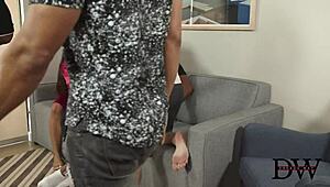 Brunette milf hotwife Karina Valentina takes interracial gangbang creampie dvp