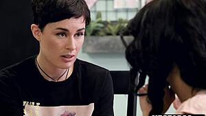 Petite Big-Boobed Milf Teases and Penetrates Ebony Bestie