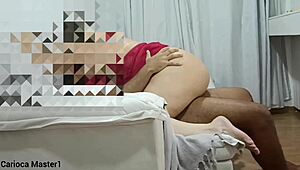 Sexy chubby neighbor Latina pretends innocent before bareback ass pounding creampie