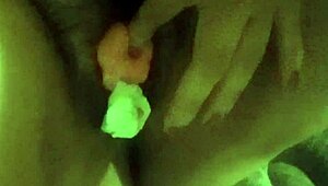 ginger paris stuffs pussy with marshmallows then pisses