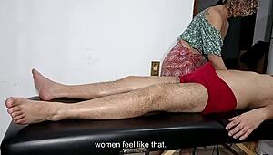 I ripped off that sexy masseuse's clothes for her blowjob and wild ride