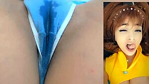 latina diane cosplay masturbates wet panties to squirting orgasm