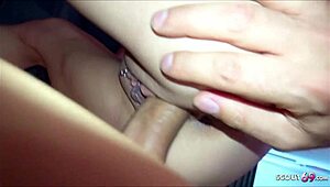 skinny german milf gets fucked on stairs by son's friend licks balls rimjob