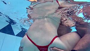 Skinny 18yo Horny Slut Fucked Hard in Pool Missionary Doggystyle Shaved Pussy