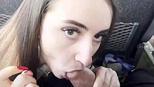 damn she swallowed every drop after bus quickie suck 😋💦