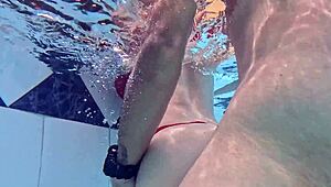 Skinny 18yo Horny Slut Fucked Hard in Pool Missionary Doggystyle Shaved Pussy