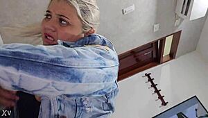 Rich old Latina enjoys deep anal pounding with her golden blonde lover