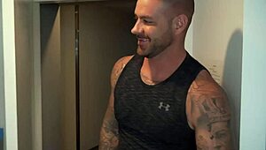 milf best friends call trainer over for sweaty private ffm workout turning into doggystyle bang.