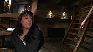 Blonde German Milf Slave Deepthroats Dildo Toys in BDSM Club Before Domination Cum Mouthful Punishment