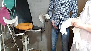 I caught this curvy nurse milf on hidden cam giving patient a nylon pantyhose handjob cum