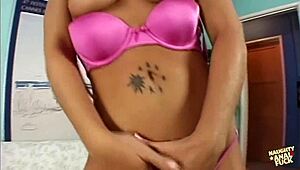 beautiful babe fingers pussy teases anal with toys then rides cock missionary