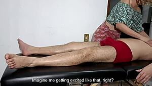 I ripped off that sexy masseuse's clothes for her blowjob and wild ride