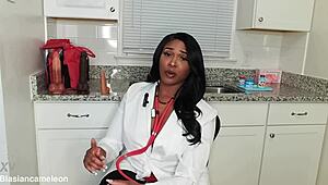 Nurse Lala Gives Steamy Patient Jerk Off Instructions in Hospital