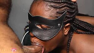 Horny ebony slut elvie takes 1h handcuff facefuck deep in part 2.