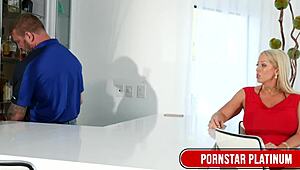 whoa cheating alura jenson's huge fake tits bounce fucking bartender colby jansen closeup