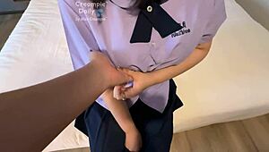 schoolgirl's tight skirt ripped off juicy pussy rides cock to creampie drip