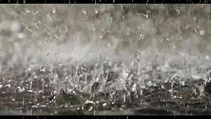 muscular asian mommy bent over doggystyle anal creampie in wet forest night