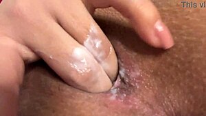 curvy latina milks tits with loud vaginal sounds to sweet orgasm massage