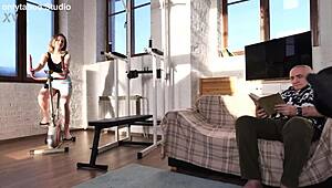 old man's fat cock stretches my young pussy so good