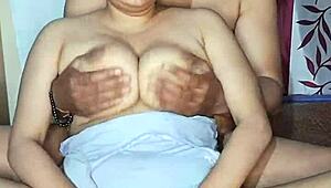 desi alisha bhabhi's huge saggy tits and wet pussy on display