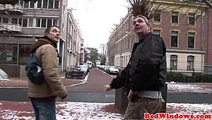 dutch hooker takes it doggystyle from tourist till he blasts cum all over her