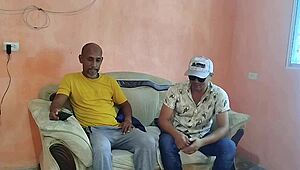 hubby pays debt by watching his fat latina bbw wife's big ass get roughly fucked doggystyle in homemade rough action