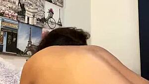 Sexy mature latina anna maria in pink lingerie teases with strip revealing big tits and caribbean ass curves