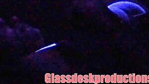 Blacklight Glow Reveals Secret Model's Dripping Sofa Surprise Backstage