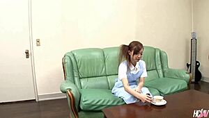 Japanese Maid Aya Suzuki Offers Pussy Blowjob and Creampie to Her Two Bosses