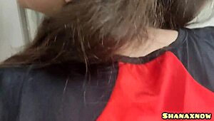 Shy Shanaxnow in Pigtails Teases Her Wet Pussy with Fingers