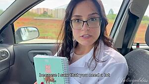 i got caught deepthroating his big cock in public car