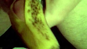close-up retro banana masturbation fun from 2014