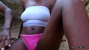 couple bangs wildly on beach vacation opener