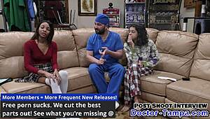 i'm doctor tampa humiliating ebony cheerleader solana spreading her pussy with speculum in latex gloves at hospital